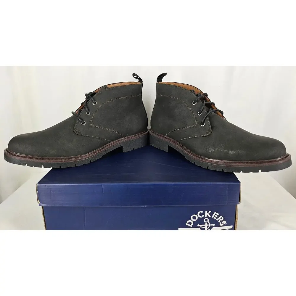 DOCKERS MEN’S DARTFORD MID-TOP LACE-UP CASUAL SHOES – SIZE 12M – GRAY – NIB